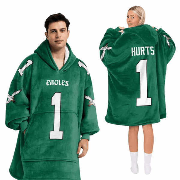 Philadelphia Eagles Kelly Green Blanket Hoodie