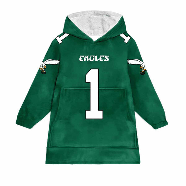 Philadelphia Eagles Kelly Green Blanket Hoodie